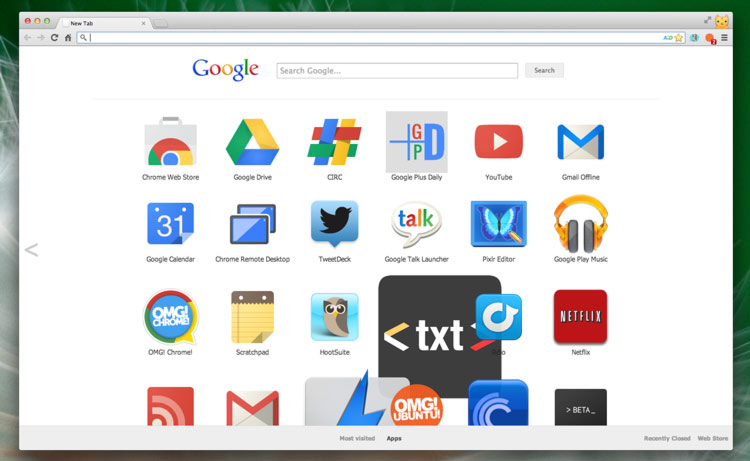 Chrome Dev 'Apps' Page