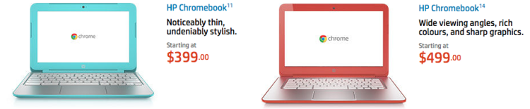 Chromebook Specs (Source: HP AU Website)