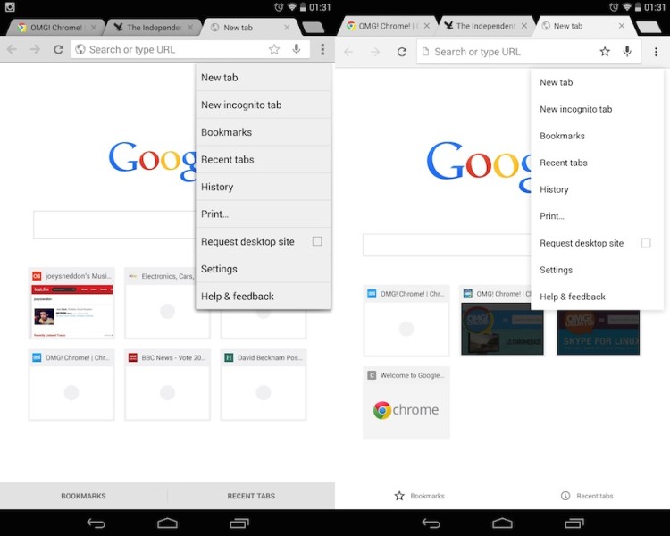 chrome android material makeover