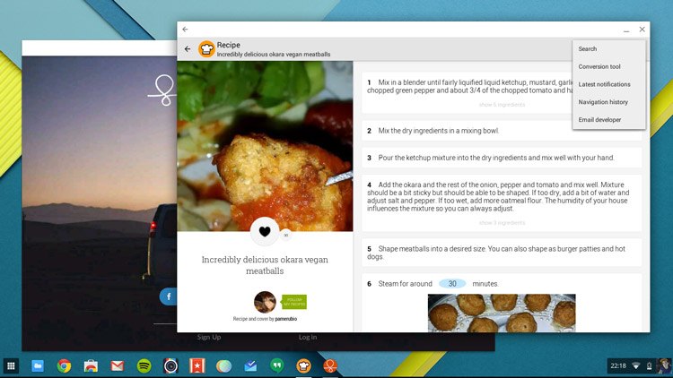 cookery android app on chromebook