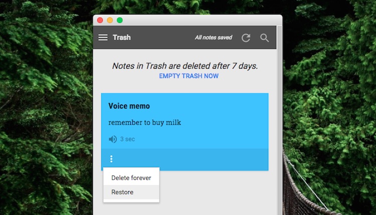 restore deleted note