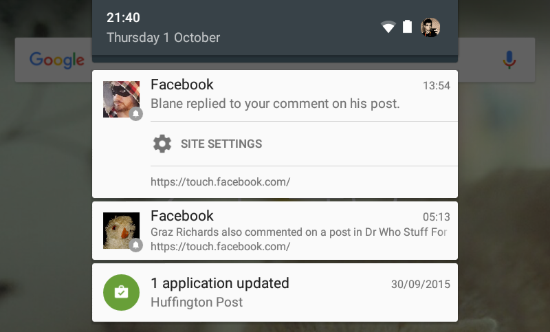 disaible facebook notifier on chrome